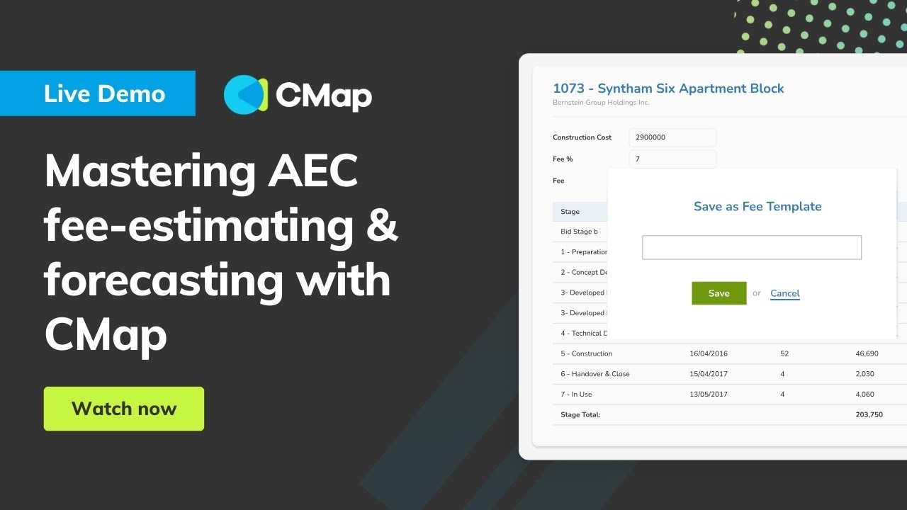 Product Demo: Mastering AEC Fee Estimating & Forecasting with CMap