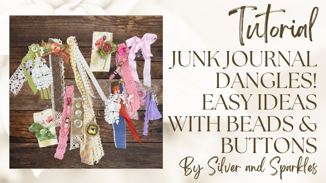 Как сделать подвески из бисера и лент в стиле Junk Journal | Бусины, пуговицы и кулоны 