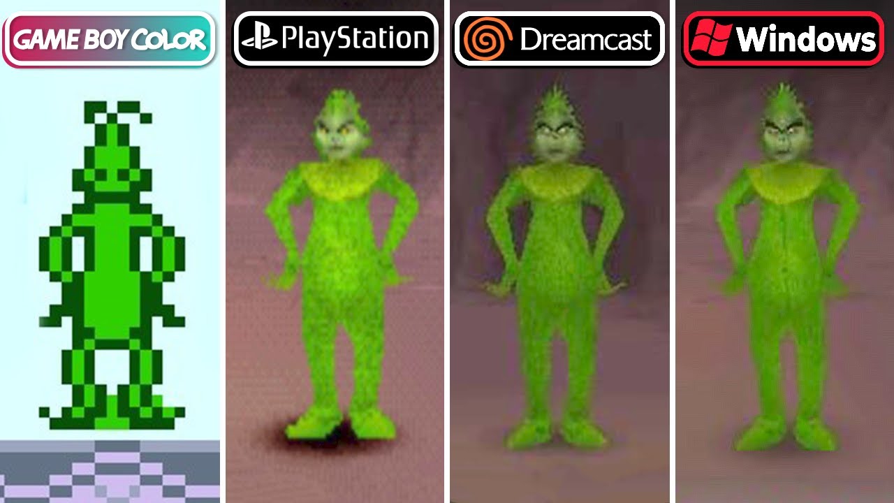 The Grinch (2000) GBC vs PS1 vs Dreamcast vs PC (Graphics Comparison)