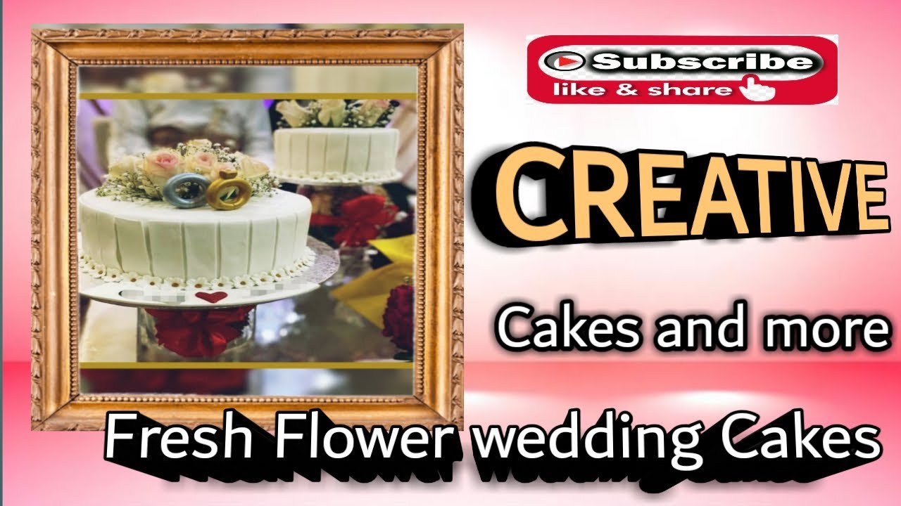 HOW TO MAKE SIMPLE FRESH FLOWER WEDDING CAKE||#Creative cake and more