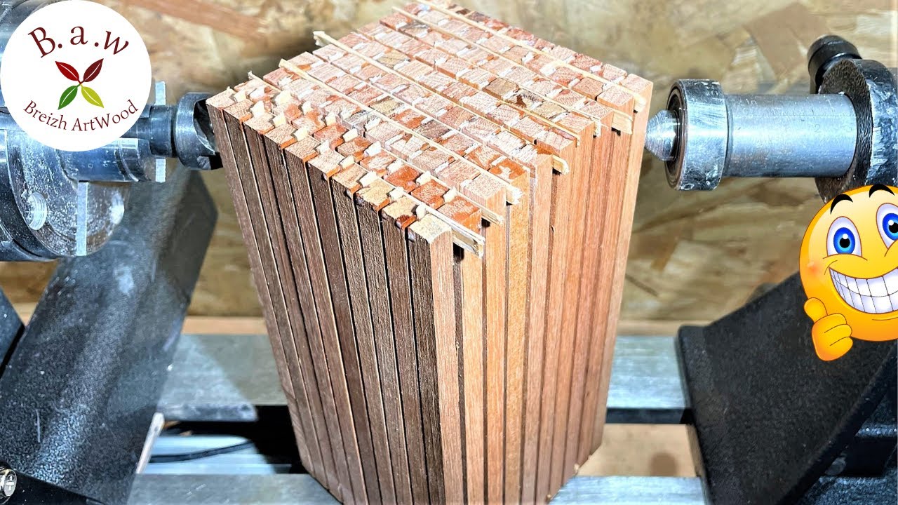 Woodturning: An idea with wooden sticks 👍👍
