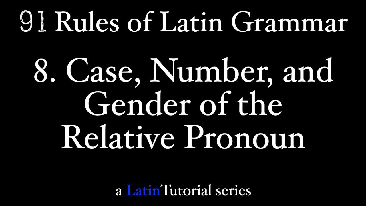 Rule 8: Case, Number, and Gender of the Relative Pronoun