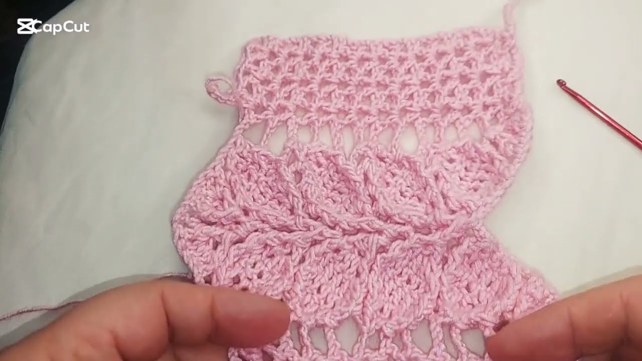 طريقة عمل كوفية بشكل ورق الشجر سهلة جدا 🧶اربع خطوات 💥Making a leaf-shaped scarf 🧵Very easy