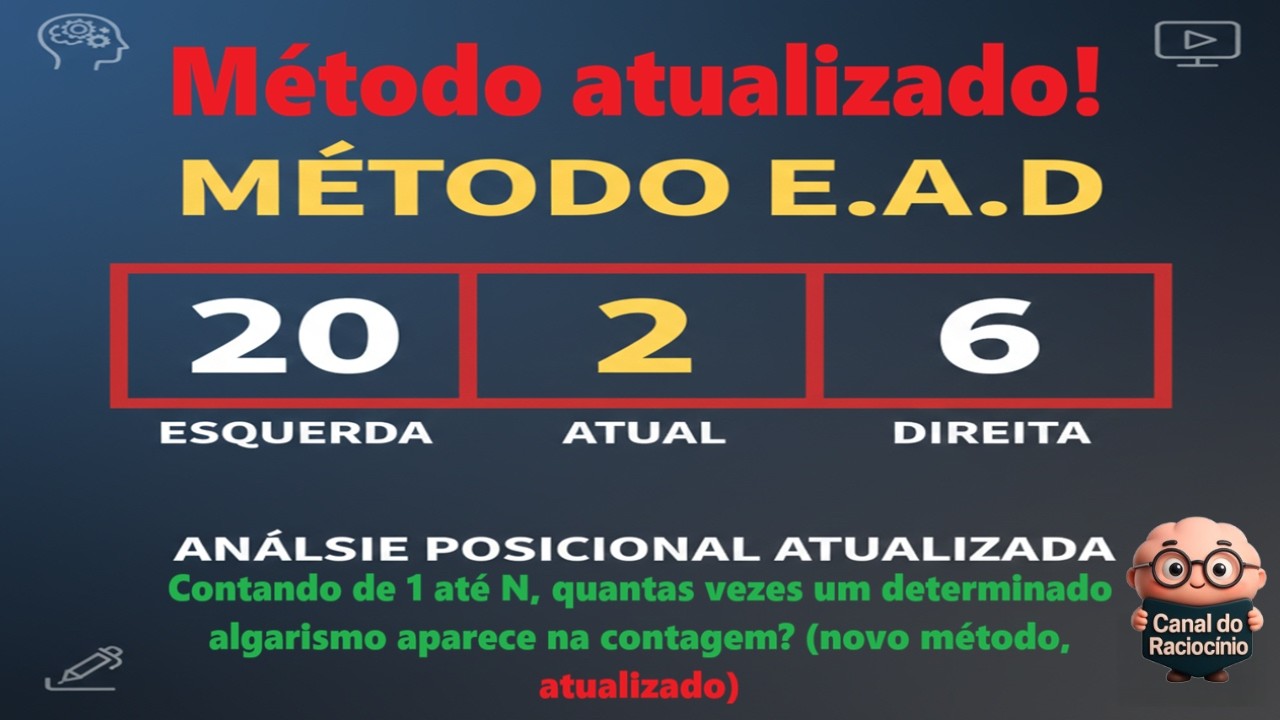 Método E.A.D: O Jeito Mais Rápido de Contar Algarismos de 1 a N (Análise Posicional).
