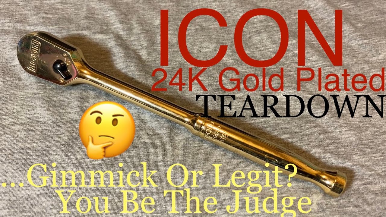 ICON 24k Gold Plated Ratchet TOTAL TEARDOWN 3/8” Drive