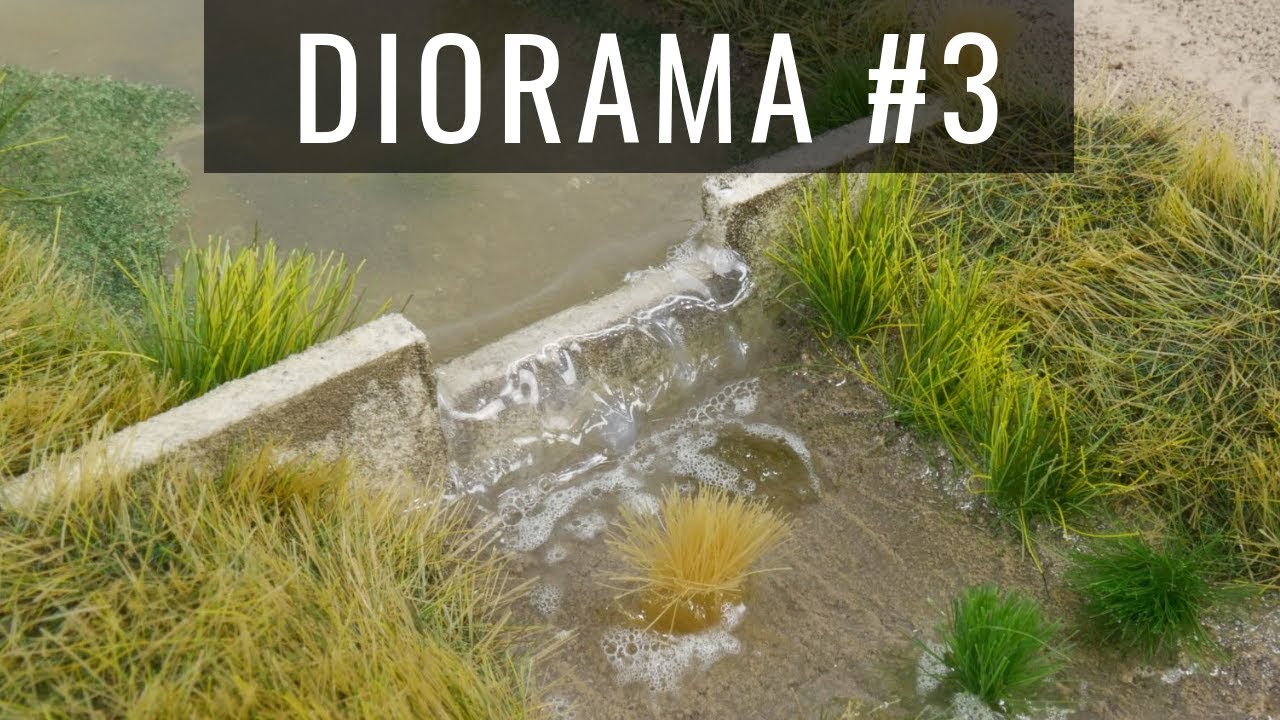 Diorama - Część 3: Wodospad, piana i roślinność: mata trawiasta + kępki