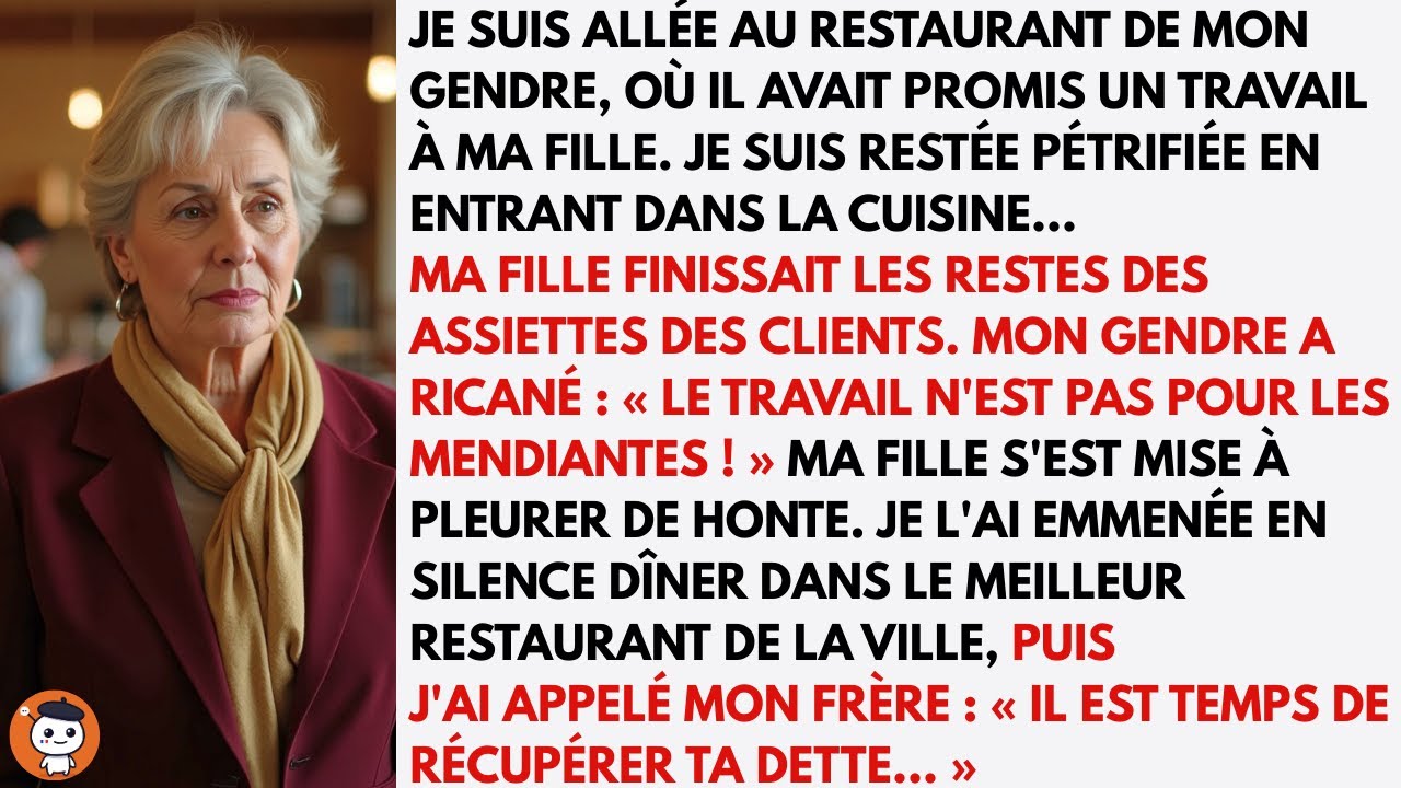 J’ai vu ma fille manger des restes au resto… mon gendre a ri. Alors j’ai passé un appel.