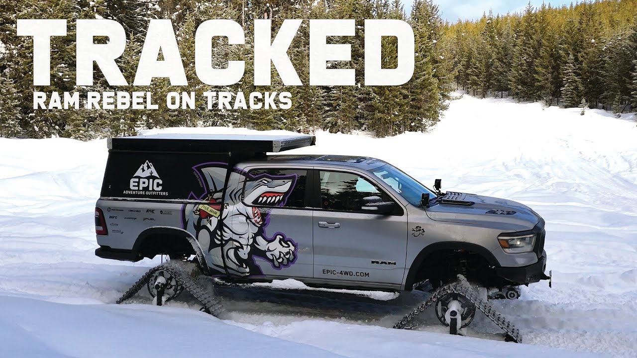 RAM Rebel GT Truck on Snow Tracks - It Eats Snow for Breakfast