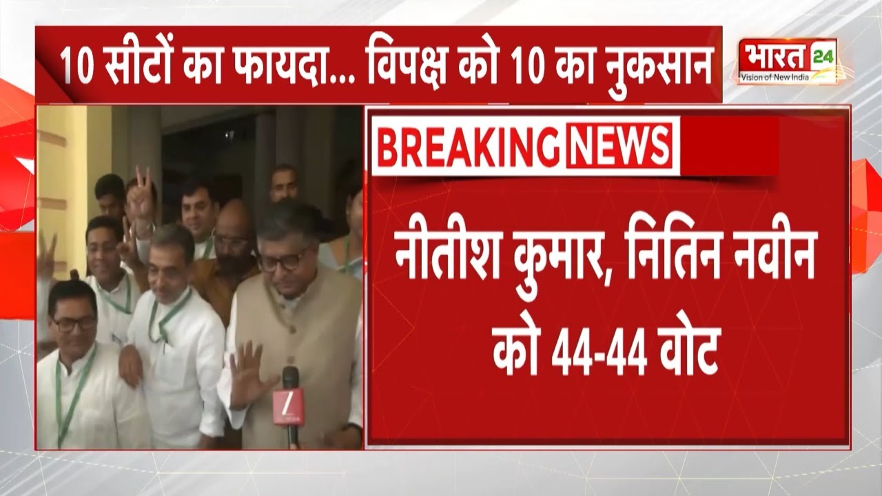 Bihar RS Election Result: NDA के सभी 5 प्रत्याशियों की जीत, Nitish Kumar और Nitin Nabin को 44-44 वोट