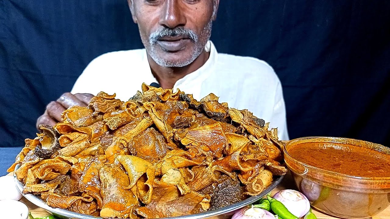 Oily Mutton Boti Curry With Rice || Green Chilli || India Old Man Mutton Boti Eating || Mukbang Show