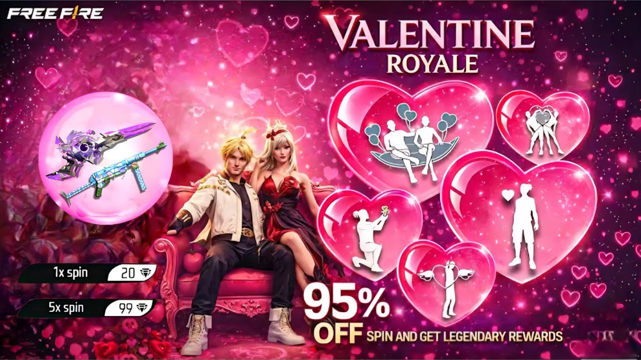 Valentine Special🔥 Emote Royale🌹| Free Fire New Event | Ff New Event Today | Today New Event