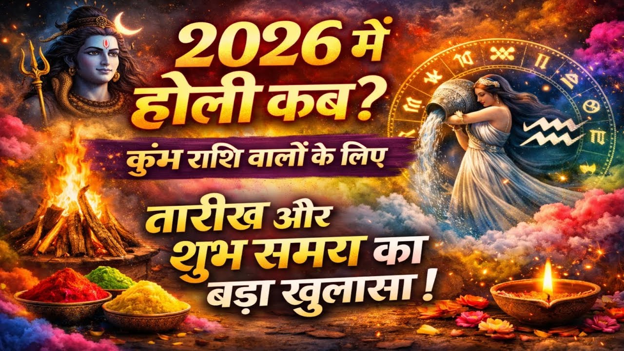 2026 में होली कब? कुंभ राशि वालों के लिए तारीख़ और शुभ समय का बड़ा खुलासा!