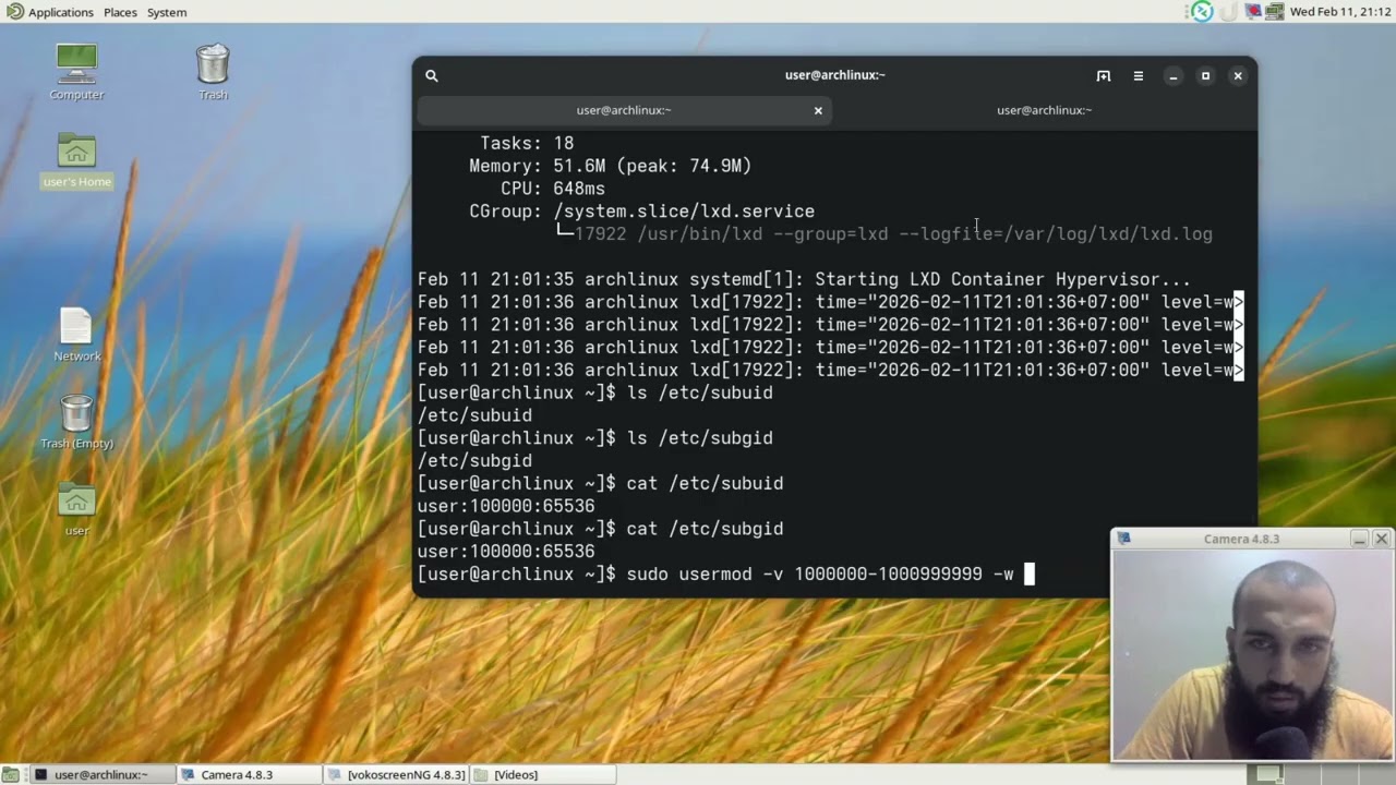 LXD setup on arch linux