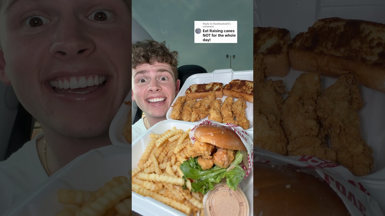 I Ate Raising Canes NEW Fried Chicken For The Whole Day!