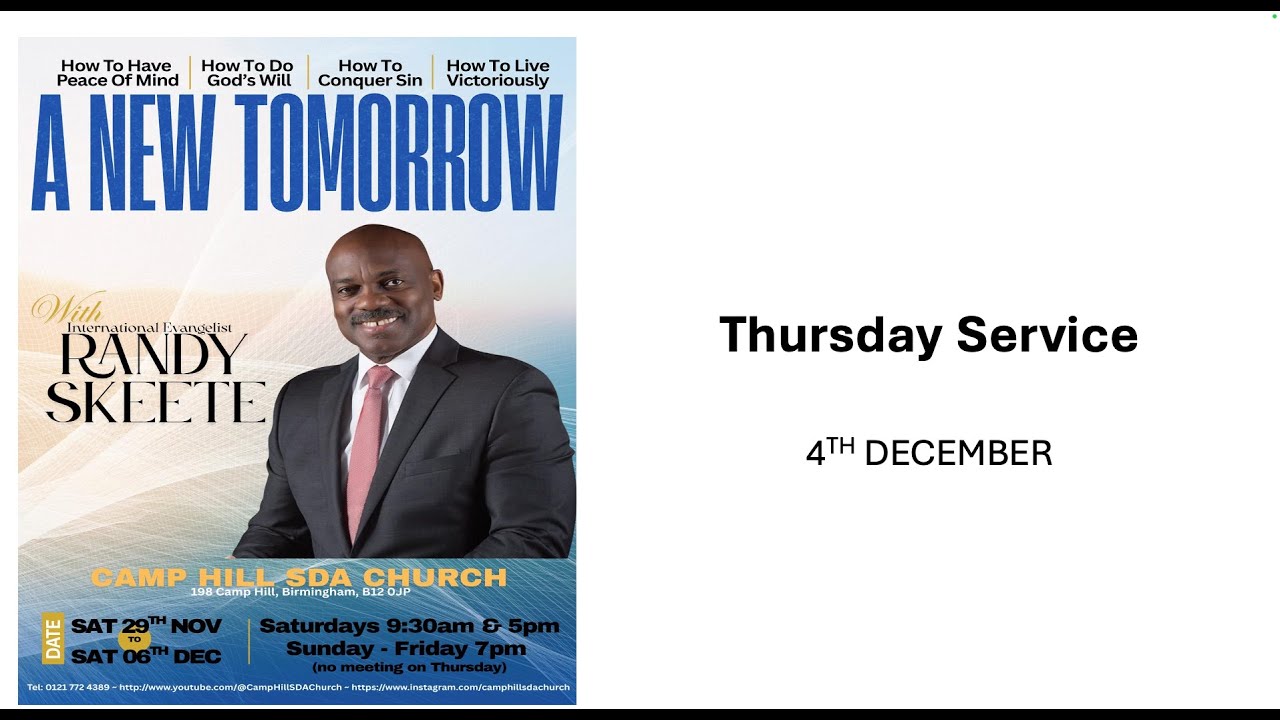 What will you do? Pastor Randy Skeete Wednesday Service 4th December