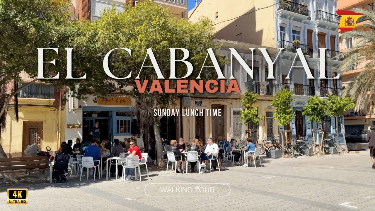 Beachside Neighborhood El Cabanyal in Valencia, Spain Walking Tour 4K