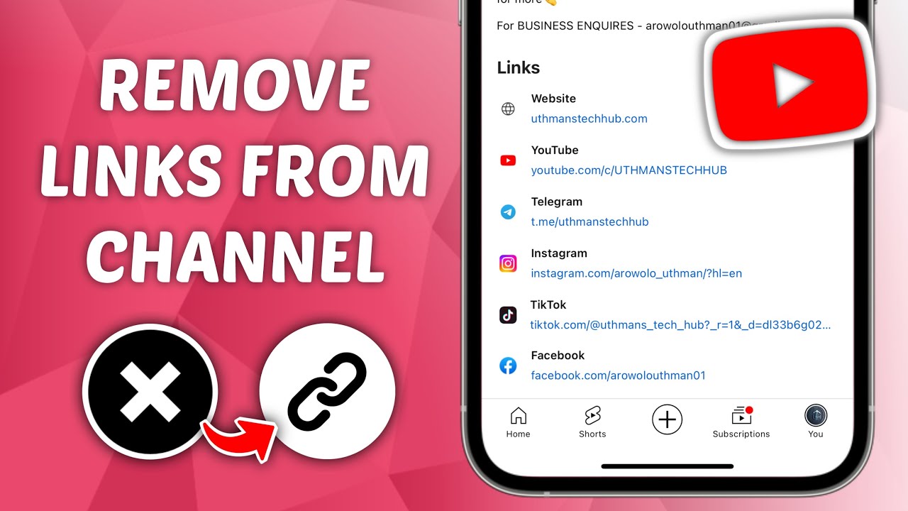 Как удалить ссылки на социальные сети из описания канала YouTube &mdash; Как удалить ссылки из описания...