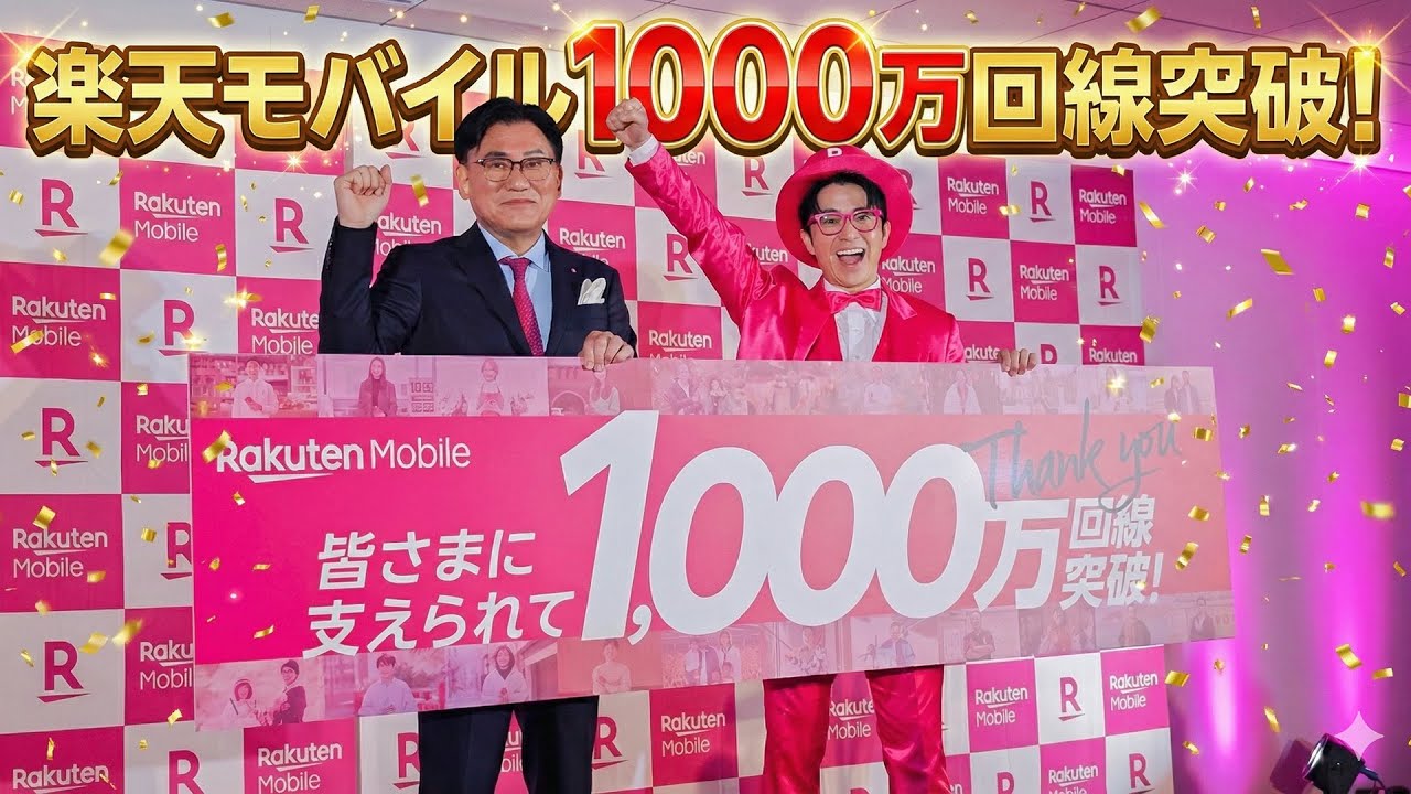 【クリスマスの奇跡】三木谷会長＆藤森慎吾が絶叫！楽天モバイル1,000万回線達成の瞬間とKDDIへの感謝【純金SIM当たる】