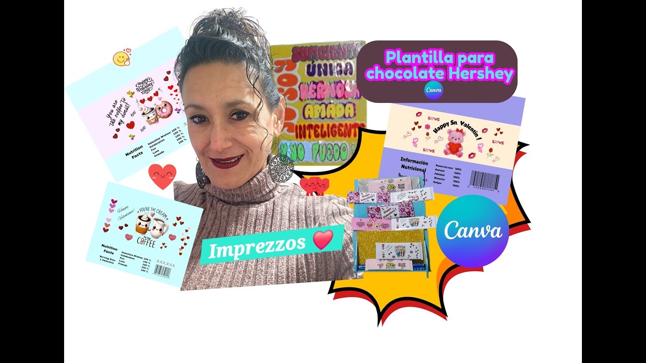 Plantilla de Sn. Valentin para chocolate Hershey