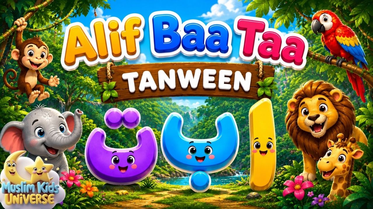Alif Baa Taa Tanween Song for Kids 🎵 Learn An, In, Un | Muslim Kids Universe