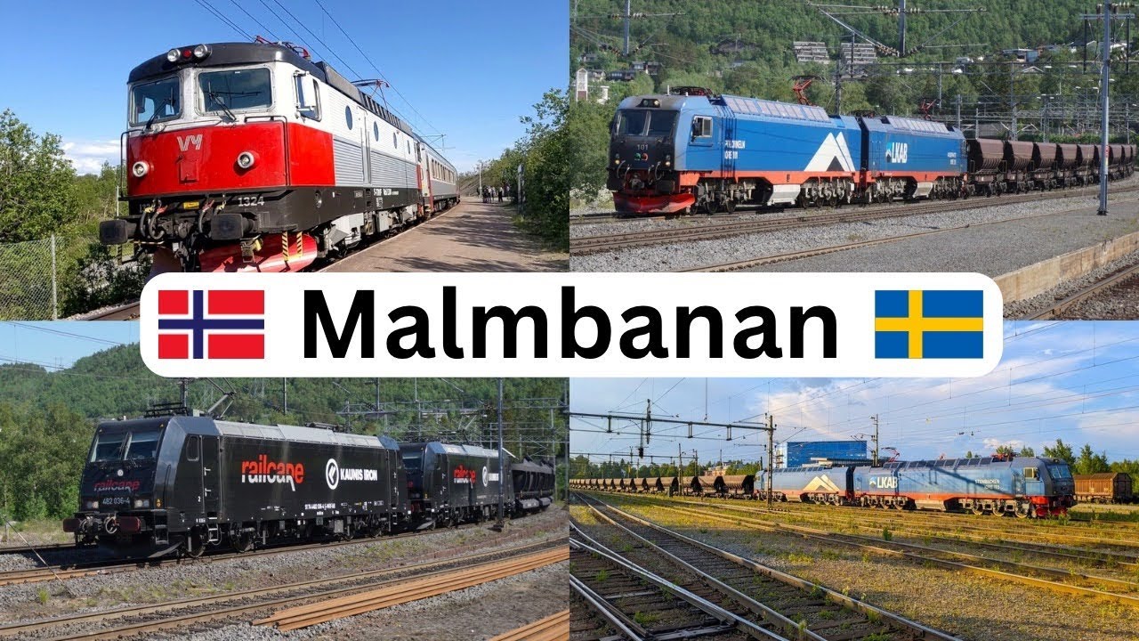 Züge auf der Malmbanan Luleå-Kiruna-Narvik (LKAB IORE, Rc6 Nattåg, Kaunis Iron)