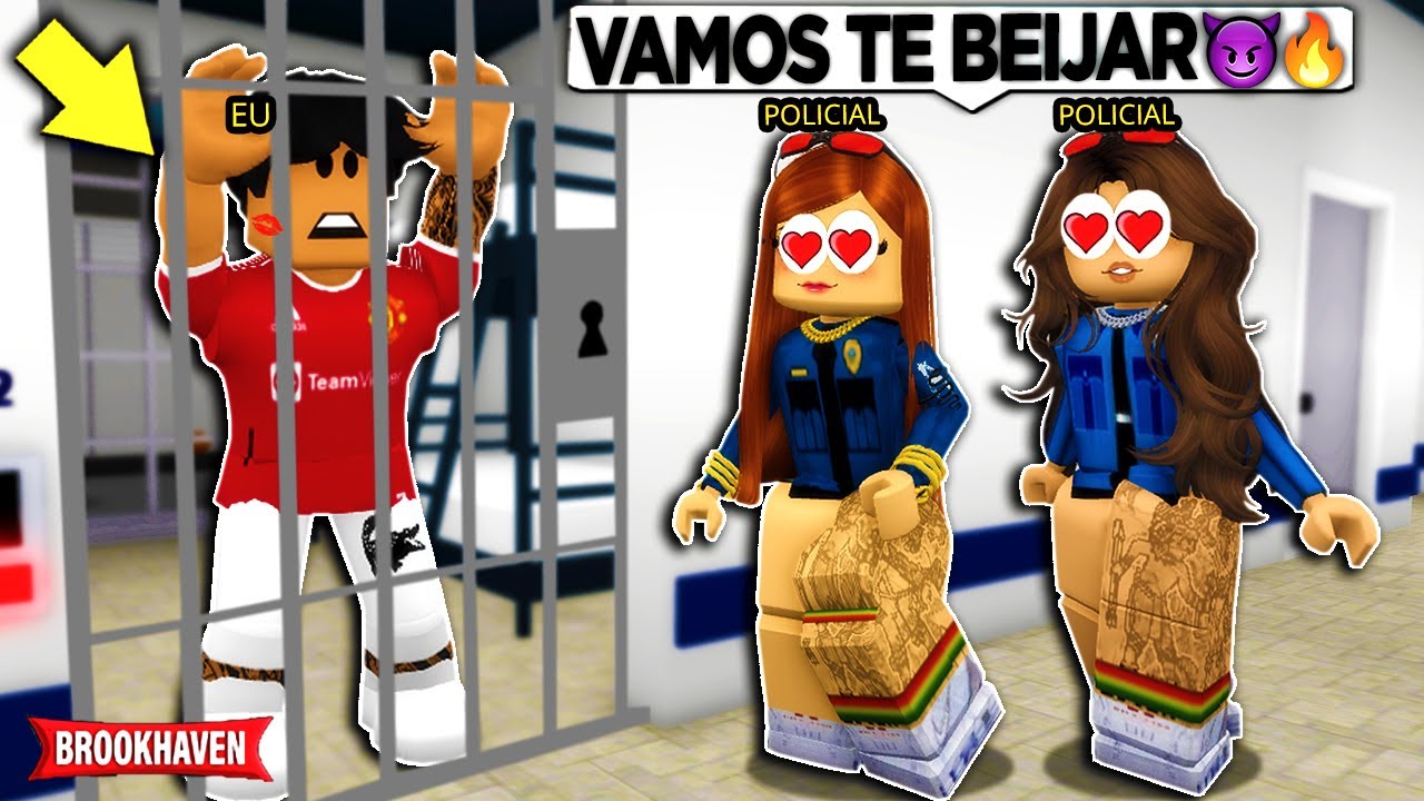 Fui PRESO pelas POLICIAIS MANDRAKES e ELAS tentaram ME BEIJAR... BROOKHAVEN RP Roblox