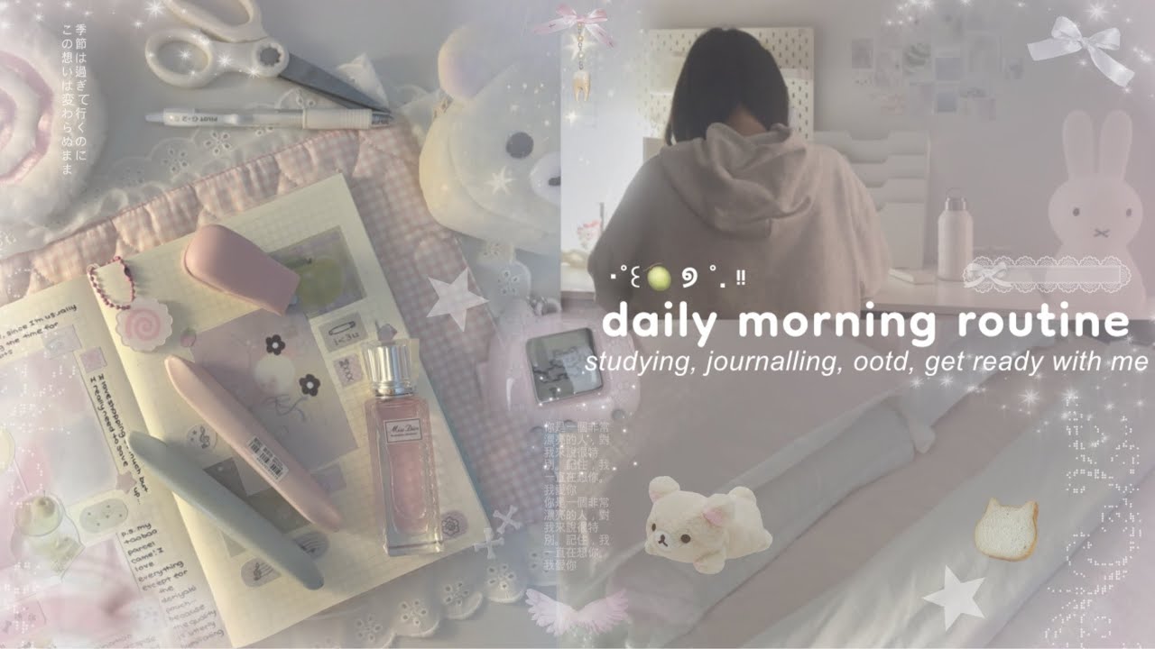 ♡ ⨾ 𓍢ִ໋ daily morning routine┊7am, studying, journaling, ootd, get ready with me ⋆ ˚｡ ୨୧˚