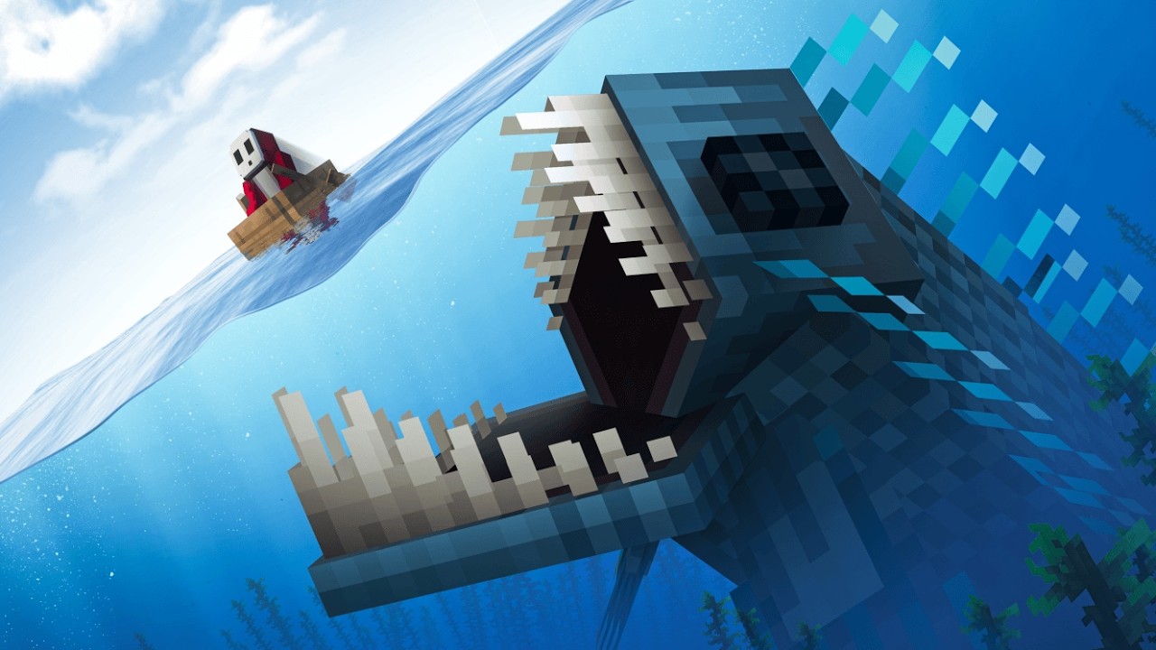 Surviving Giant Sea Creatures with Aquaphobia in Minecraft...