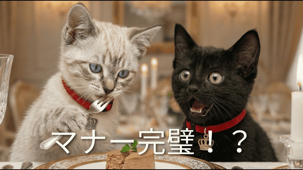 豪華ディナーを堪能！フォークを使いこなす姿が凄すぎる