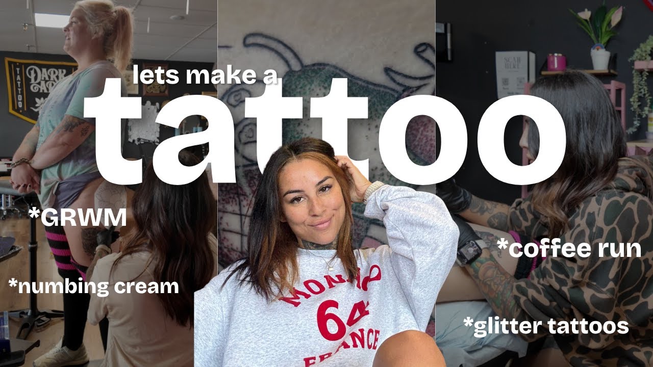 making a glitter tattoo with numbing cream! | grwm tattoo artist