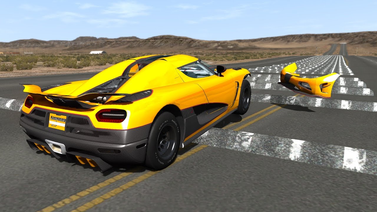 100+ Consecutive Speed Bumps High Speed Testing #12 - BeamNG DRIVE