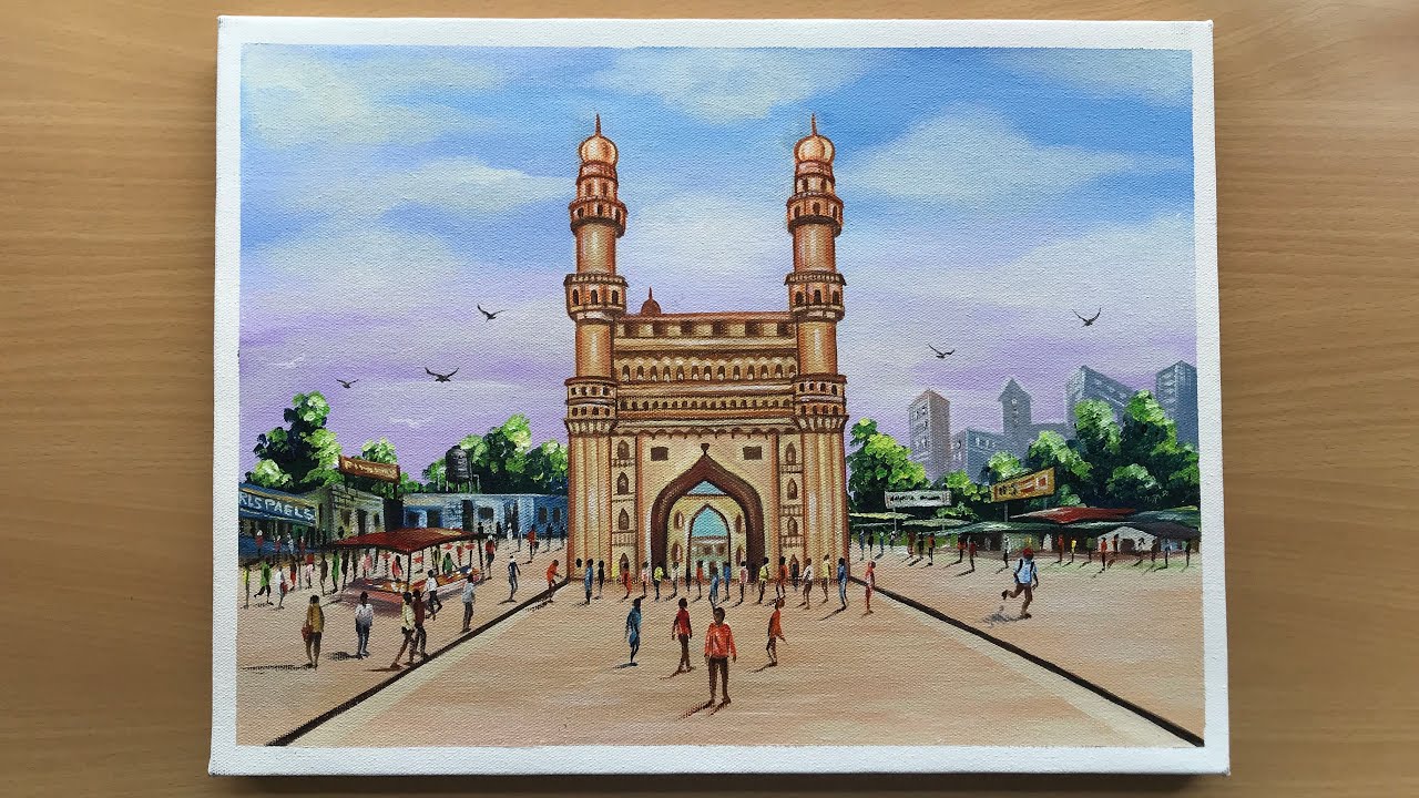 Daily Challenge #38 Charminar / Acrylic Painting