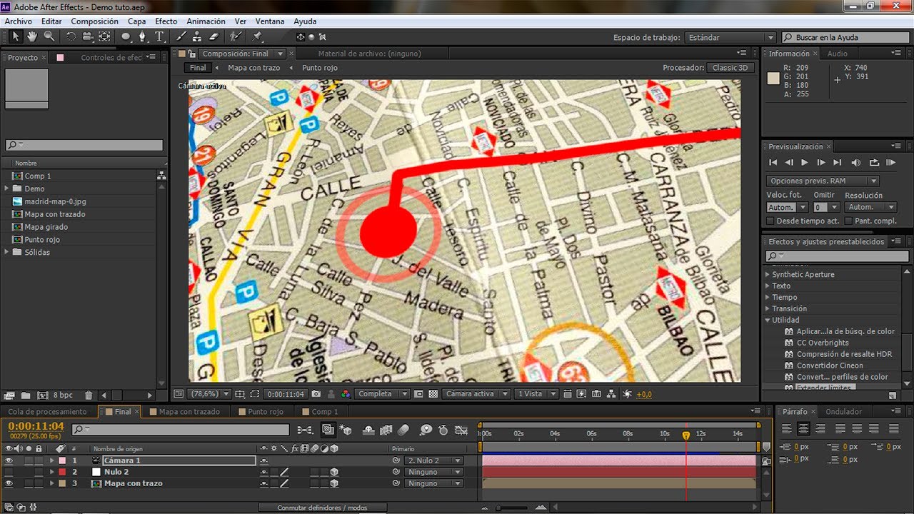 Trazado de ruta con seguimiento de cámara en After effects