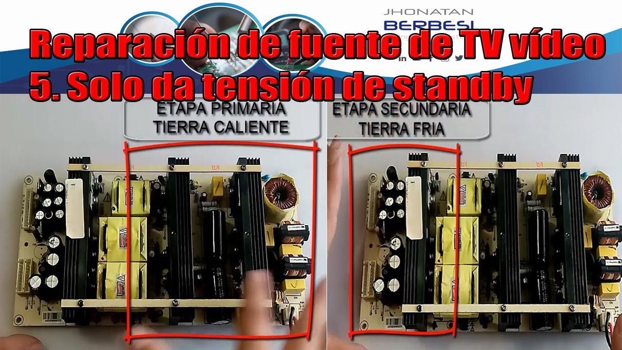 Reparación de fuente de TV  vídeo 5  Solo da tensión de Standby