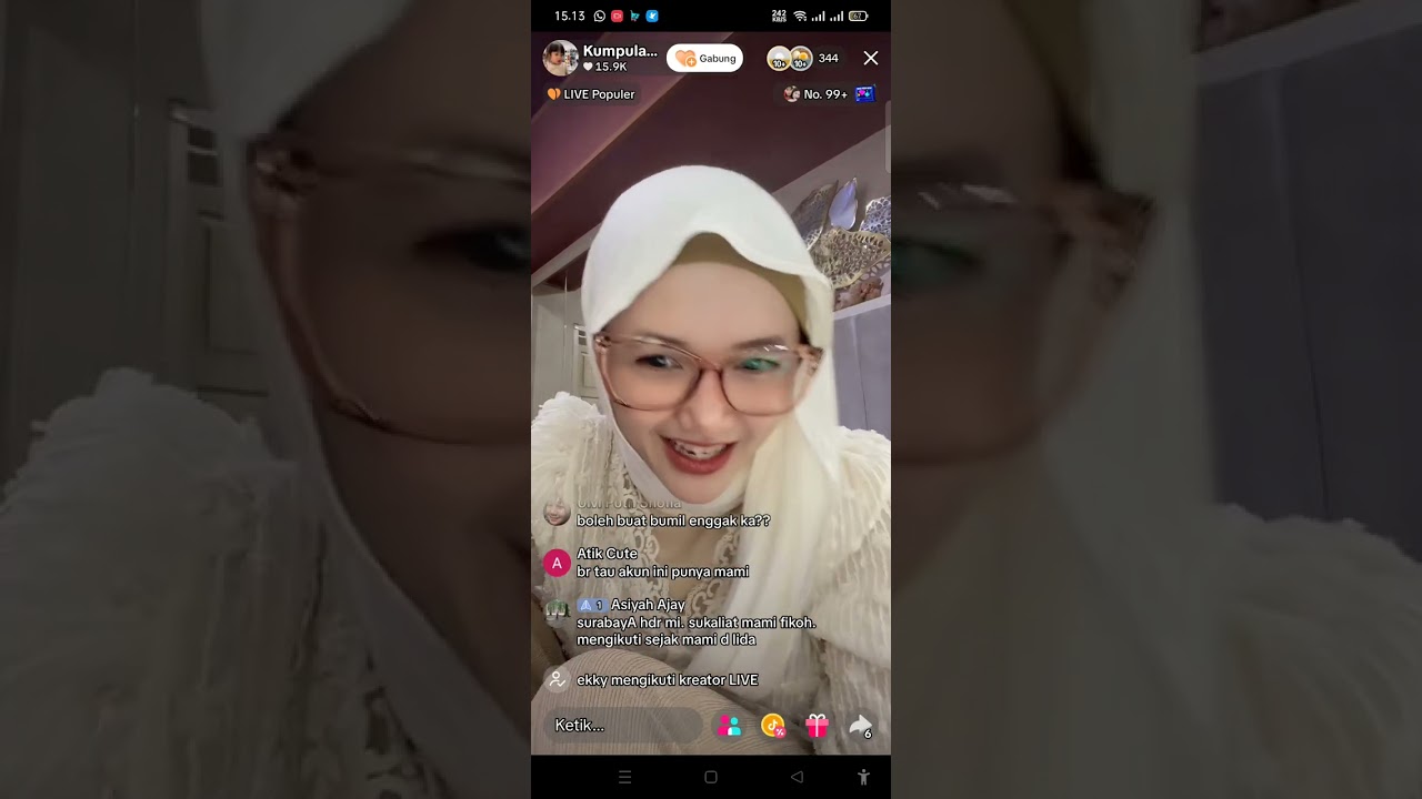 MAMI FIKOH SEBELUM JALAN, DI SEMPET IN LIVE . MENYAPA BUNDA2 #fikohfomal