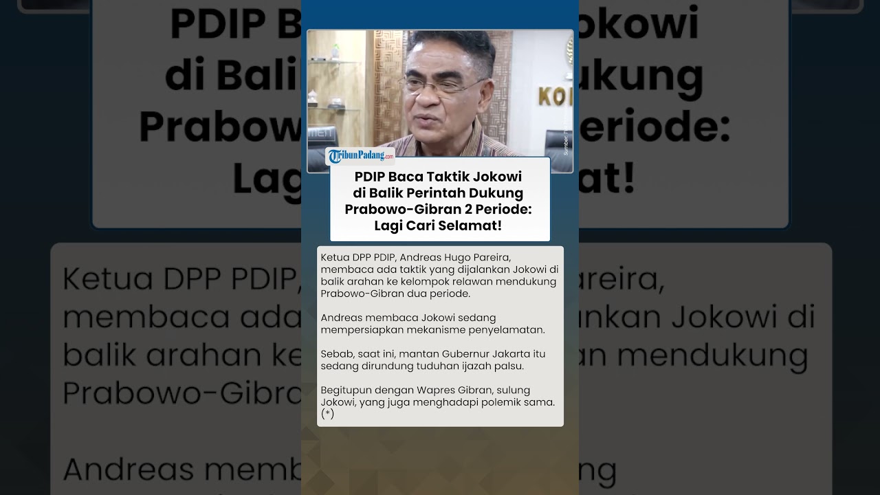 PDIP Baca Taktik Jokowi di Balik Dukung Prabowo-Gibran Dua Periode: Strategi Cari Selamat!