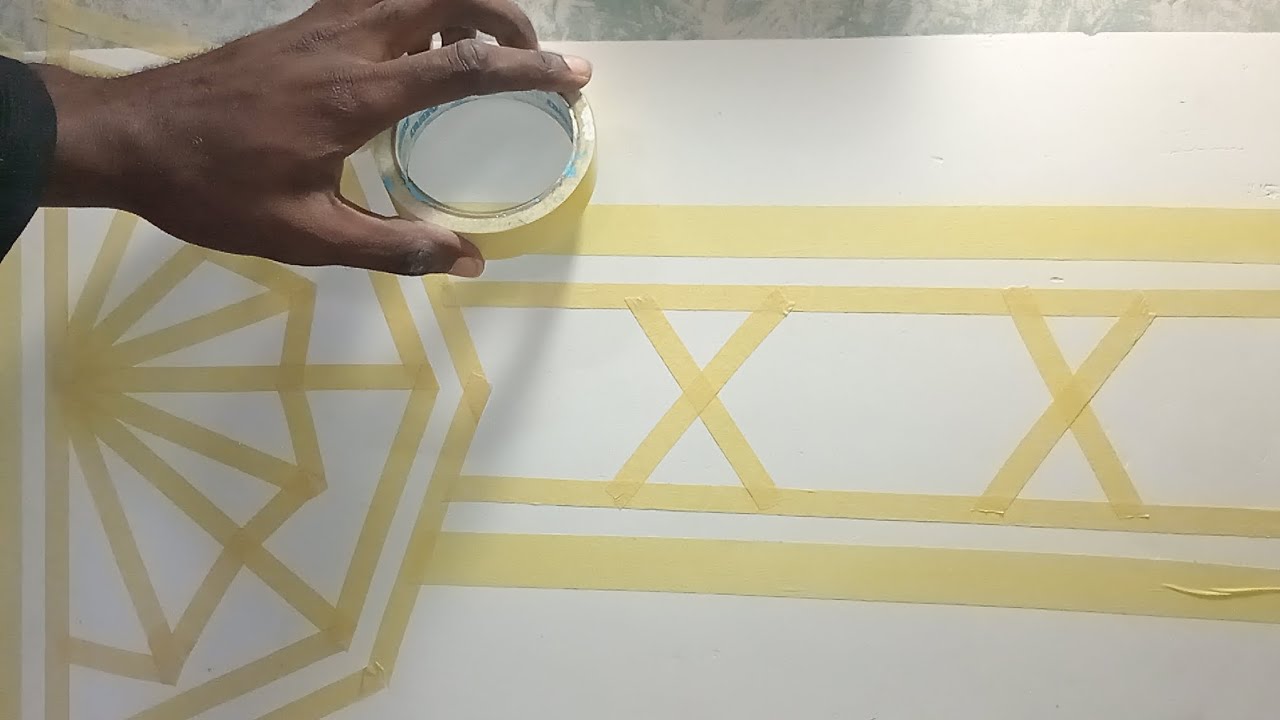 simple wall decoration ideas with masking tape | wall painting ideas on canvas | interior wall decor