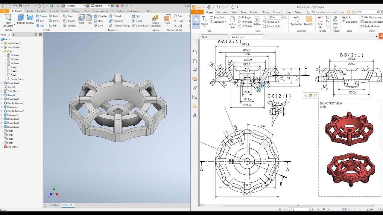 Autodesk Inventor 2021 Tutorial E7 - Knob Valve
