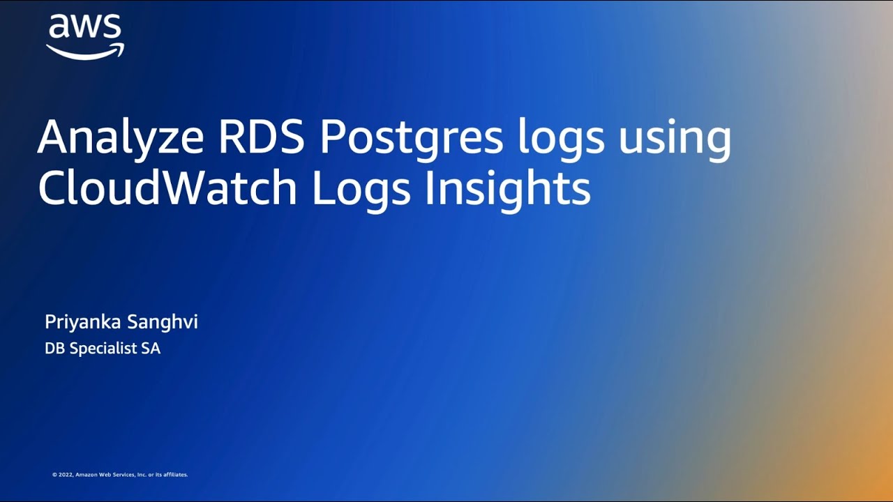 Analyze RDS Postgres logs using CloudWatch Logs Insights | Amazon Web Services