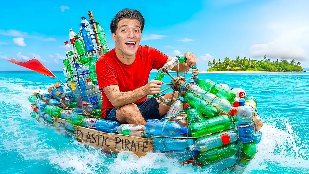 تحدي صنع قارب 🚣 من الخردة ! 🤯 ( مروان غ*رق ) 😱