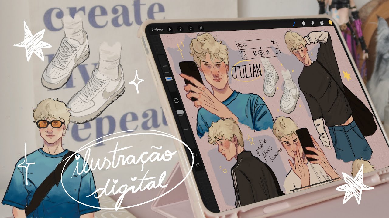 desenhando o protagonista do meu livro ♡˚✧ processo de ilustração digital