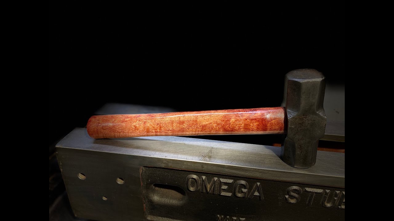 Woodturning - Hammer handle repair using Red gum wood