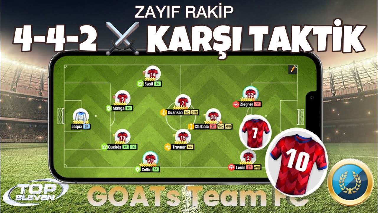 4-4-2 Oynayan Zayıf Rakibe Karşı Taktik ⚽️ Top Eleven | GOATs Team FC