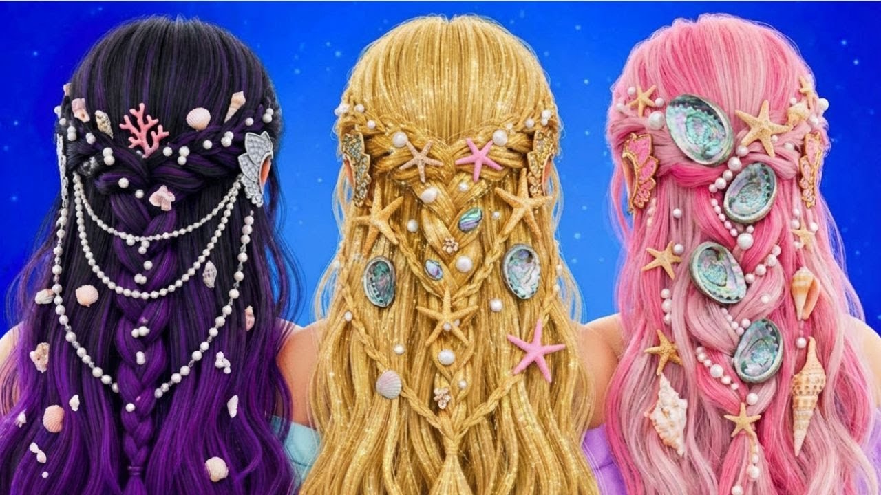 黑髮與粉髮美人魚造型對比🖤💖 驚豔的美人魚造型創意