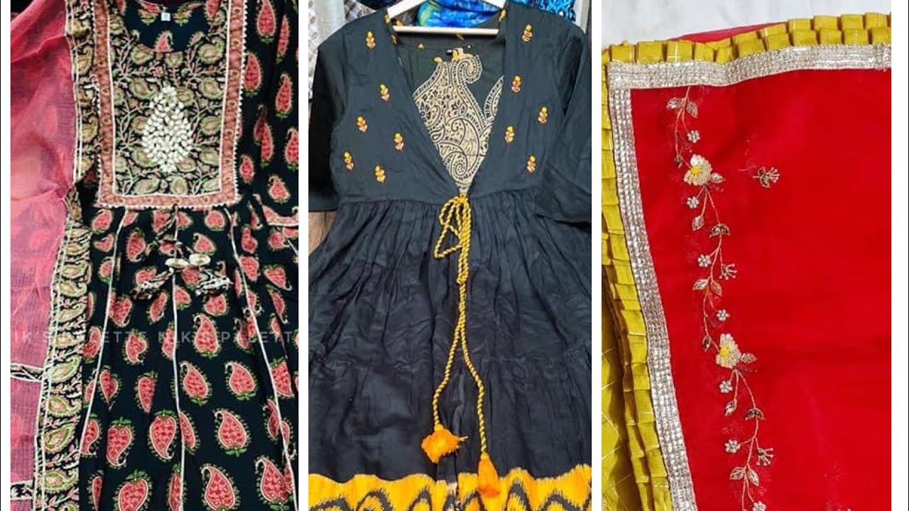 Plain colour suit combinations ideas | plain suit with contrast dupatta | banarsi jacquard dupatta