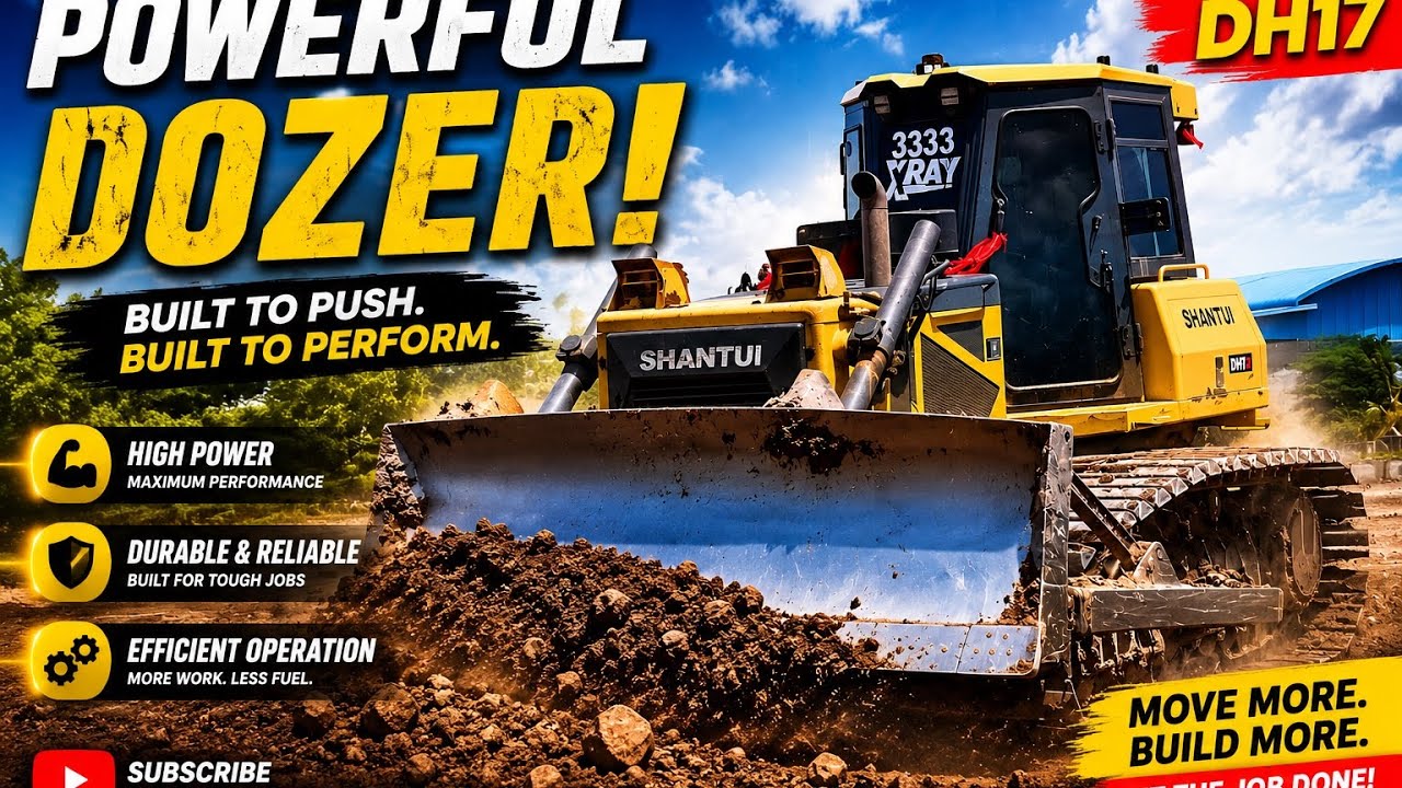 SHANTUI DH17 Powerful Dozer | Amazing Bulldozer Working on Construction Site! 🚜🔥
