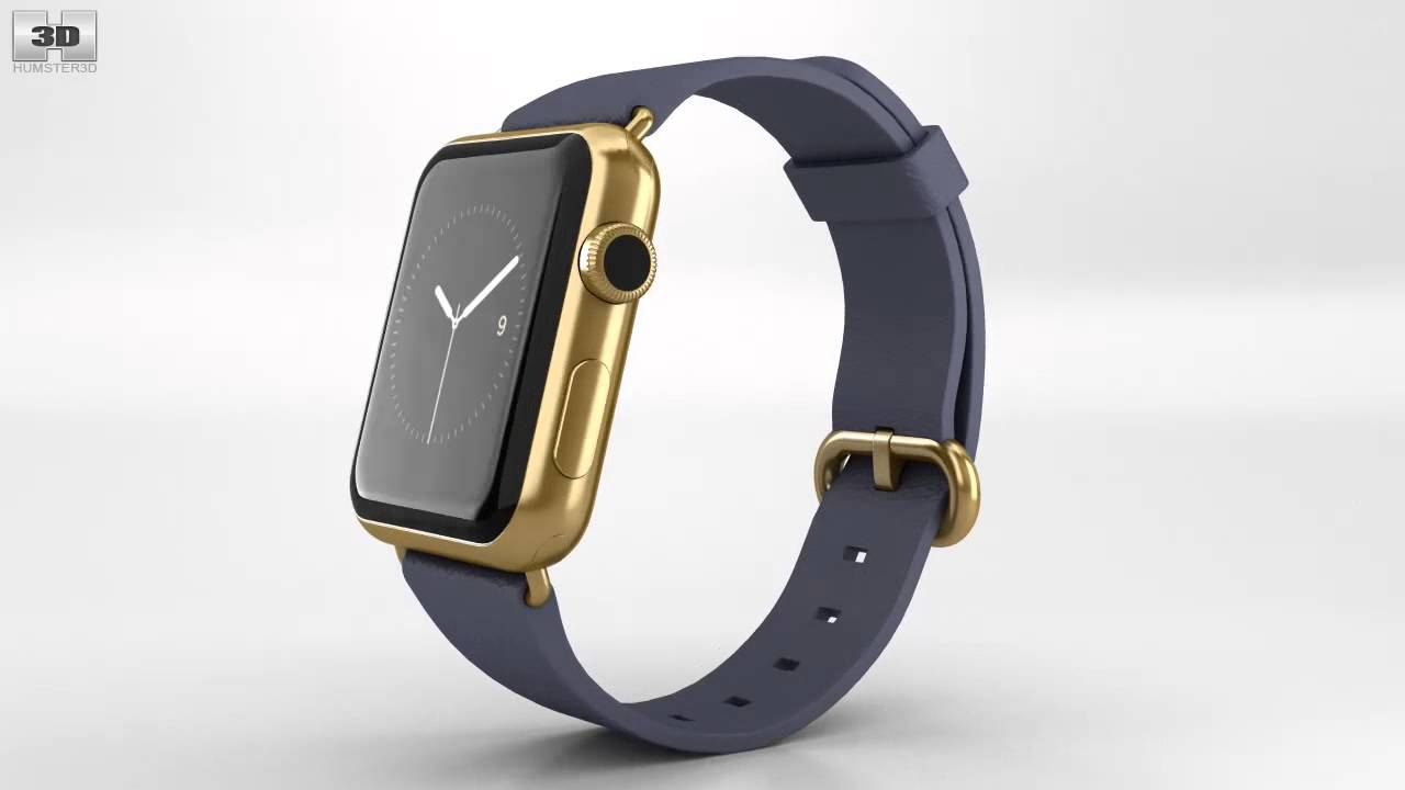 Apple Watch Edition 42mm Yellow Gold Case Blue Classic Buckle 3D model by 3DModels.org