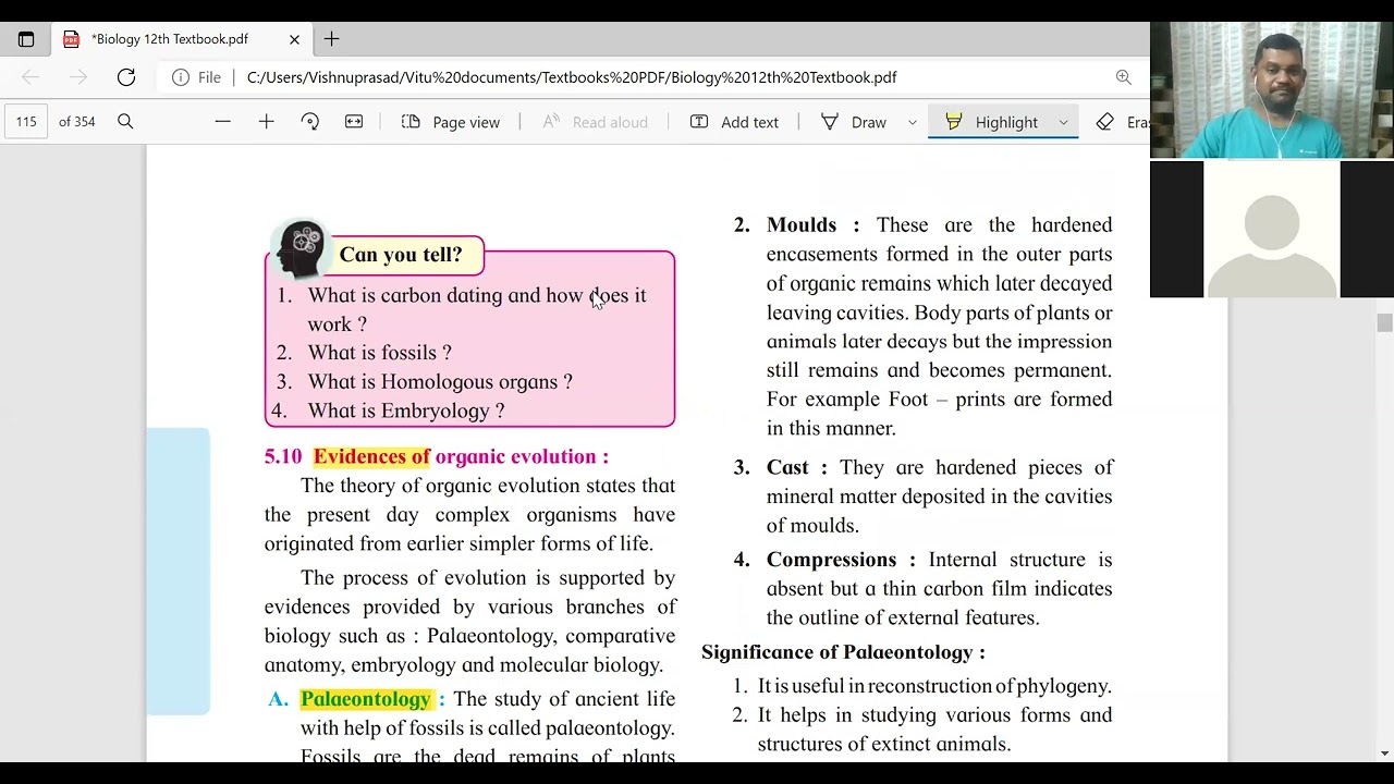 Evidences of organic evolution; Speciation & types; Geological time scale