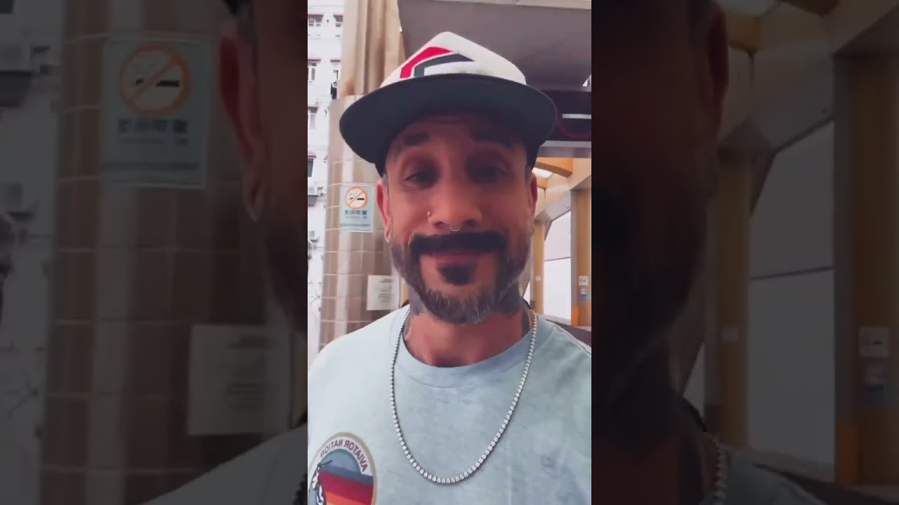 AJ McLean with Josh during their day off in HongKong
