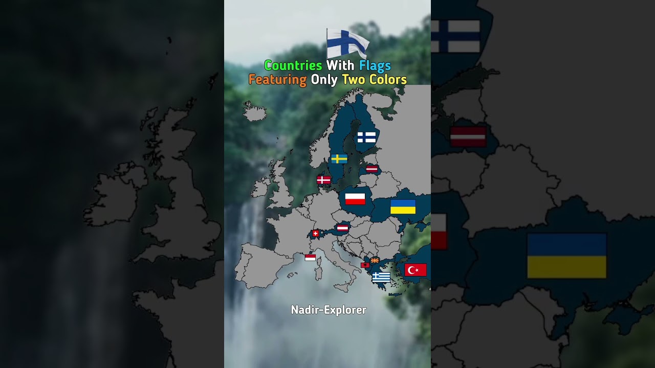 Countries With Flags Featuring Only Two Colors #shorts #map #europe #geography #history #world
